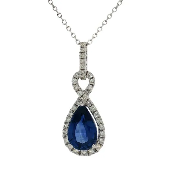 14 Karat White Gold Sapphire & Diamond Pendant Trinity Jewelers  Pittsburgh, PA