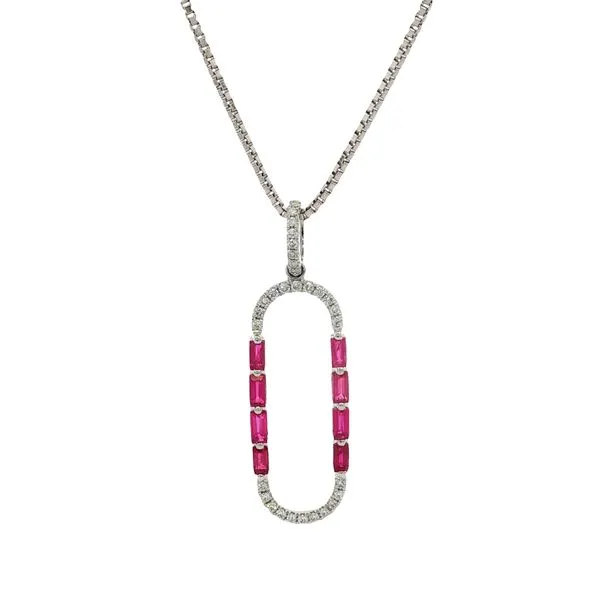14 Karat White Gold Ruby & Diamond Pendant Trinity Jewelers  Pittsburgh, PA