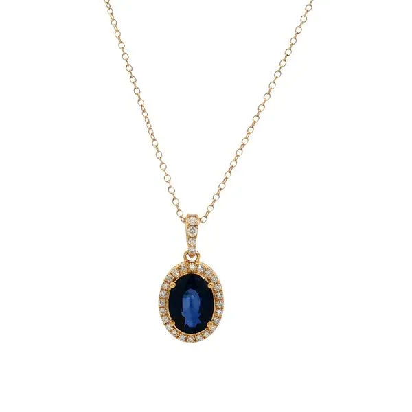 14 Karat Yellow Gold Sapphire & Diamond Pendant Trinity Jewelers  Pittsburgh, PA