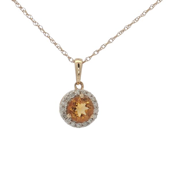 14 Karat Yellow Gold citrine & Diamond Pendant Trinity Jewelers  Pittsburgh, PA