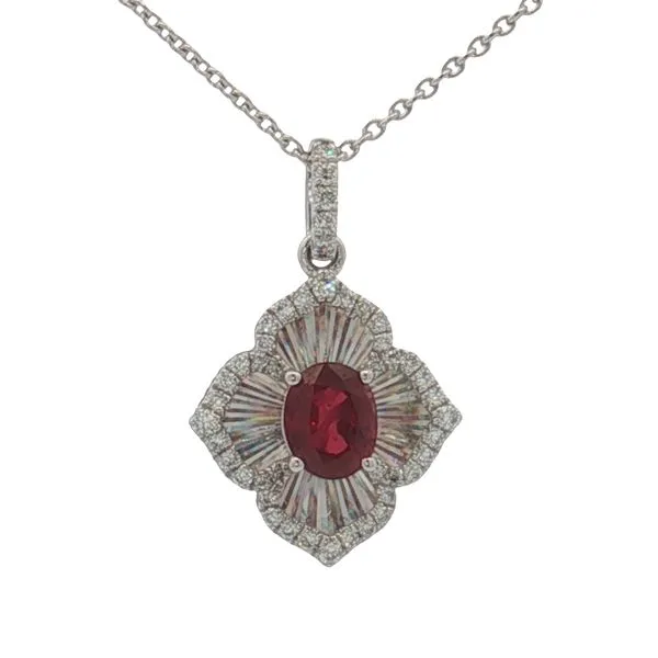14 Karat White Gold Ruby & Diamond Pendant Trinity Jewelers  Pittsburgh, PA