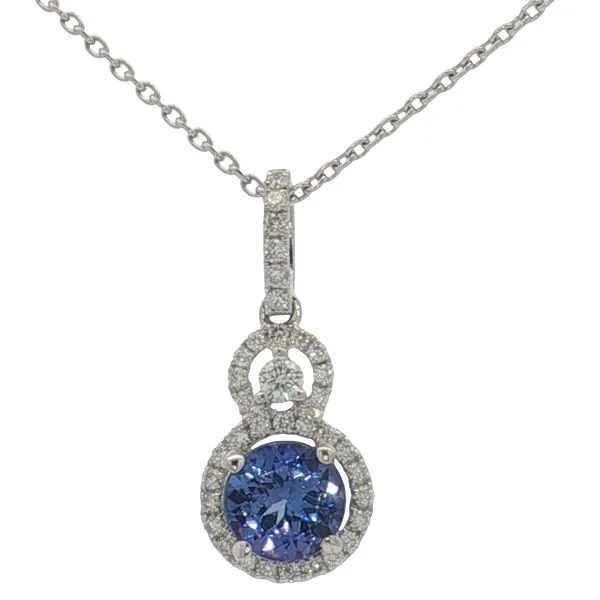 14 Karat White Gold Tanzanite & Diamond Pendant Trinity Jewelers  Pittsburgh, PA
