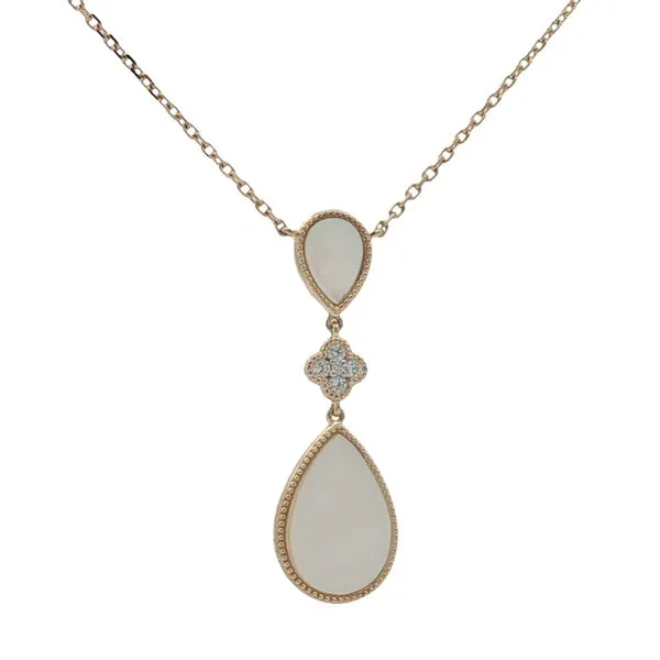 14 Karat Yellow Gold Mother of Pearl & Diamond Pendant Trinity Jewelers  Pittsburgh, PA
