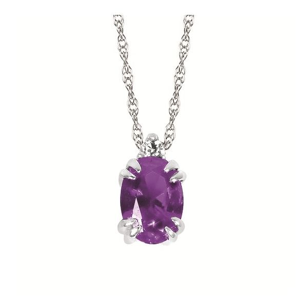 10 Karat White Gold Amethyst & Diamond Pendant Trinity Jewelers  Pittsburgh, PA
