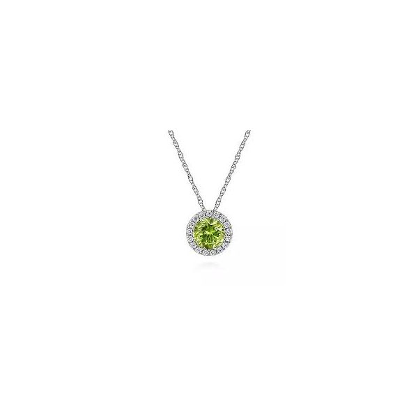 14 Karat White Gold Peridot & Diamond Pendant Trinity Jewelers  Pittsburgh, PA