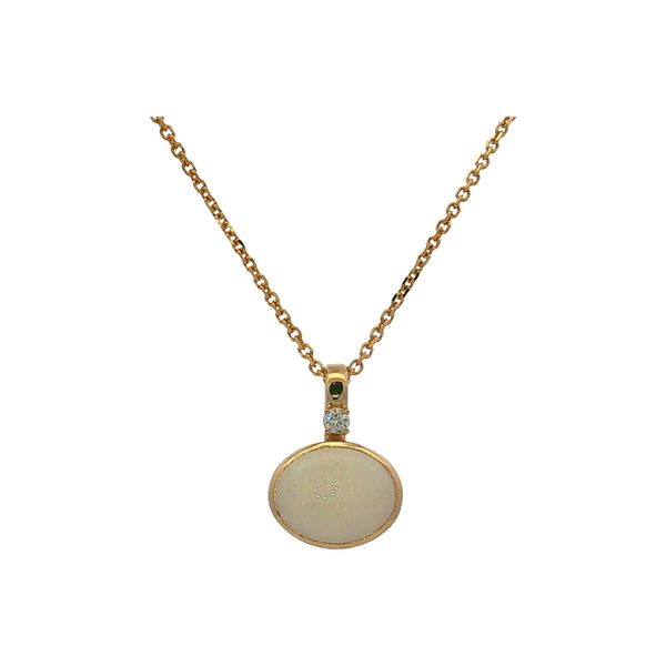 14 Karat Yellow Gold Opal & Diamond Pendant Trinity Jewelers  Pittsburgh, PA