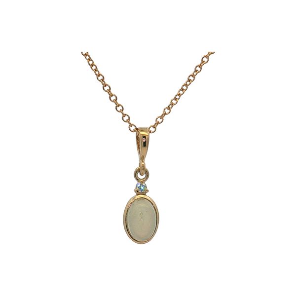 14 Karat Yellow Gold Opal & Diamond Necklace Trinity Jewelers  Pittsburgh, PA