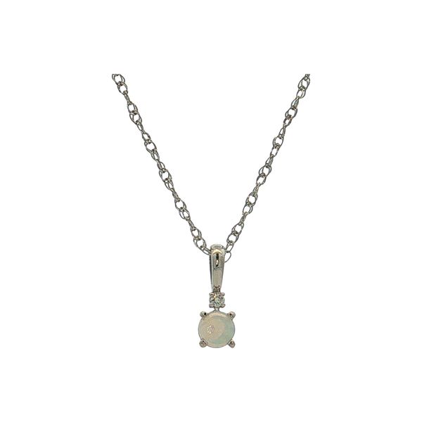 14 Karat White Gold Opal & Diamond Pendant Trinity Jewelers  Pittsburgh, PA