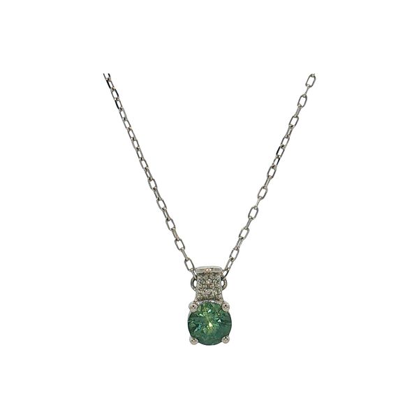 10 Karat White Gold Montana Sapphire & Diamond Pendant Trinity Jewelers  Pittsburgh, PA