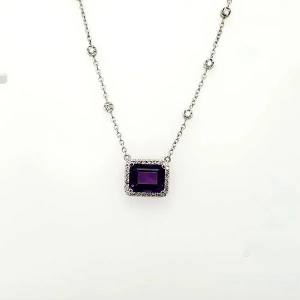 14 Karat White Gold Amethyst & Diamond Necklace Trinity Jewelers  Pittsburgh, PA