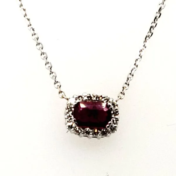 14 Karat White Gold Ruby & Diamond Necklace Trinity Jewelers  Pittsburgh, PA