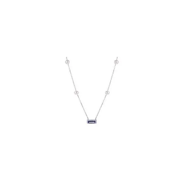 14 Karat White Gold Tanzanite, Pearl & Diamond Necklace Trinity Jewelers  Pittsburgh, PA