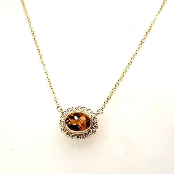 14 Karat Yellow Gold Citrine & Diamond Necklace Trinity Jewelers  Pittsburgh, PA