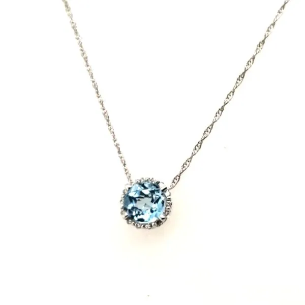 14 Karat White Gold Aquamarine & Diamond Pendant Trinity Jewelers  Pittsburgh, PA