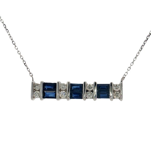14 Karat White Gold Sapphire & Diamond Necklace Trinity Jewelers  Pittsburgh, PA