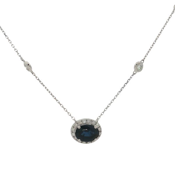 14 Karat White Gold Sapphire & Diamond Necklace Trinity Jewelers  Pittsburgh, PA