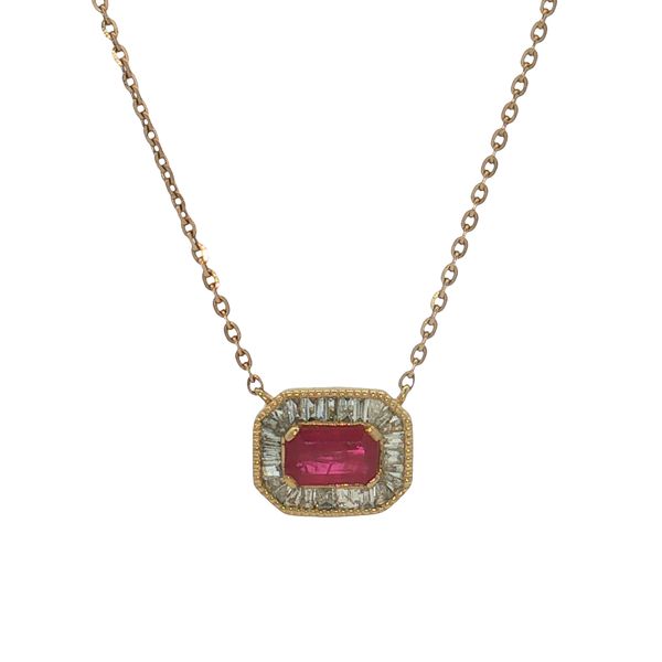 10 Karat Yellow Gold Ruby & Diamond Necklace Trinity Jewelers  Pittsburgh, PA