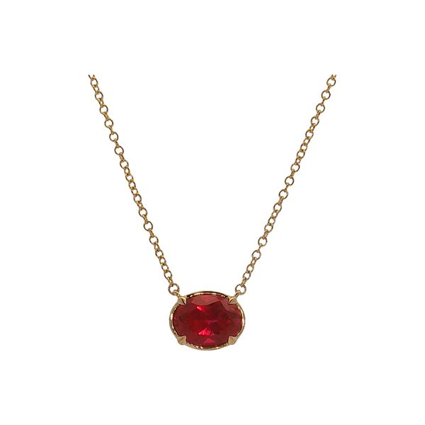 10 Karat Yellow Gold Lab Grown Ruby Necklace Trinity Jewelers  Pittsburgh, PA