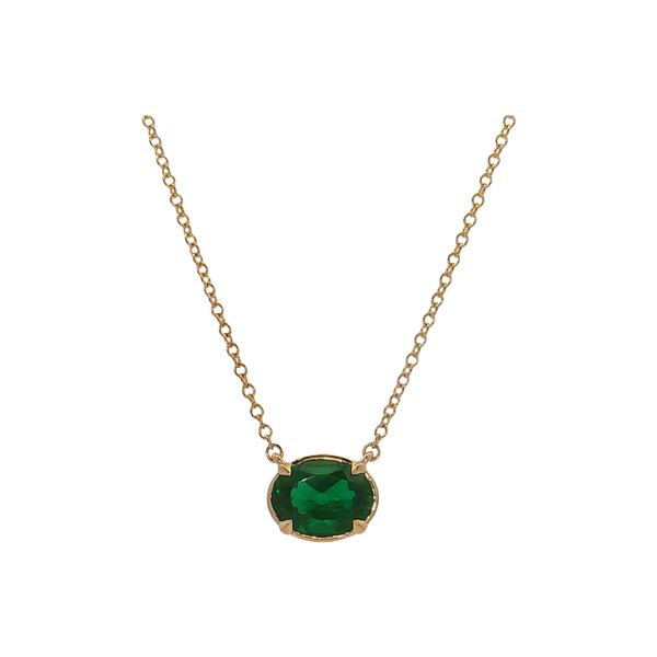 10 Karat Yellow Gold Lab Grown Emerald Necklace Trinity Jewelers  Pittsburgh, PA