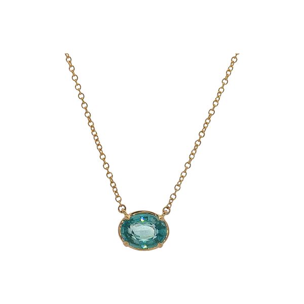 10 Karat Yellow Gold Blue Zircon Necklace Trinity Jewelers  Pittsburgh, PA