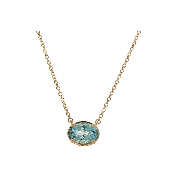 10 Karat Yellow Gold Aquamarine Necklace Trinity Jewelers  Pittsburgh, PA