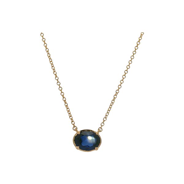 10 Karat Yellow Gold Lab Grown Sapphire Necklace Trinity Jewelers  Pittsburgh, PA