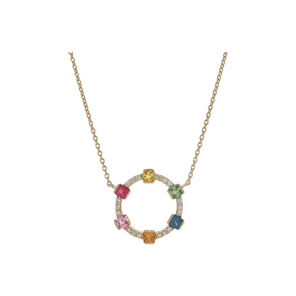 14 Karat Yellow Gold Sapphire & Diamond Necklace Trinity Jewelers  Pittsburgh, PA
