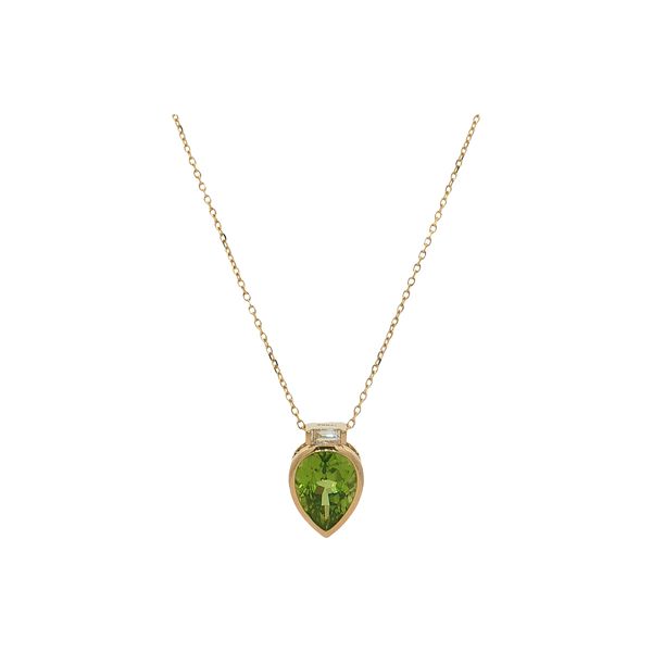 14 Karat Yellow Gold Pearidot & Diamond Pendant Trinity Jewelers  Pittsburgh, PA