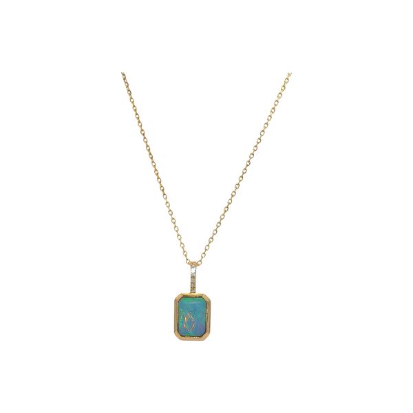 14 Karat Yellow Gold Opal & Diamond Pendant Trinity Jewelers  Pittsburgh, PA
