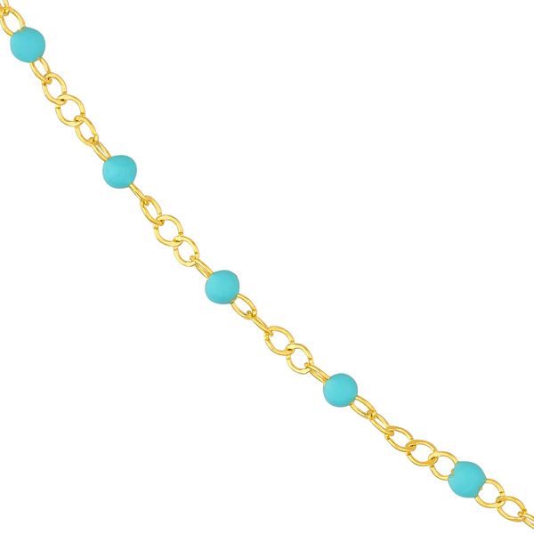 14 Karat Yellow Gold Turquoise Station Necklace Trinity Jewelers  Pittsburgh, PA