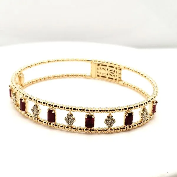 14 Karat Yellow Gold Ruby & Diamond Bracelet Trinity Jewelers  Pittsburgh, PA