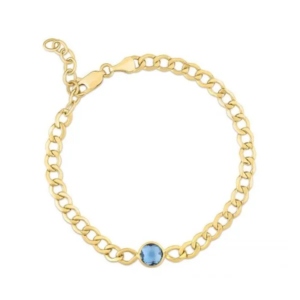 14 Karat Yellow Gold Blue Topaz Bracelet Trinity Jewelers  Pittsburgh, PA