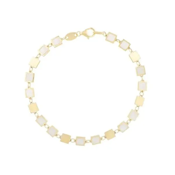 14 Karat Yellow Gold Mother of Pearl Bracelet Trinity Jewelers  Pittsburgh, PA