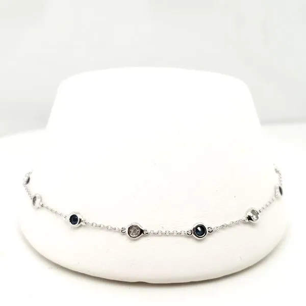 14 Karat White Gold Sapphire & Diamond Bracelet Trinity Jewelers  Pittsburgh, PA