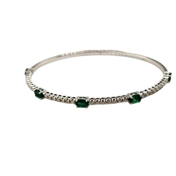 14 Karat White Gold Emerald & Diamond Bracelet Trinity Jewelers  Pittsburgh, PA