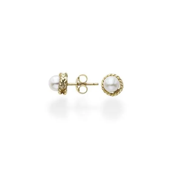 14 Karat Yellow Gold Pearl Earrings Trinity Jewelers  Pittsburgh, PA