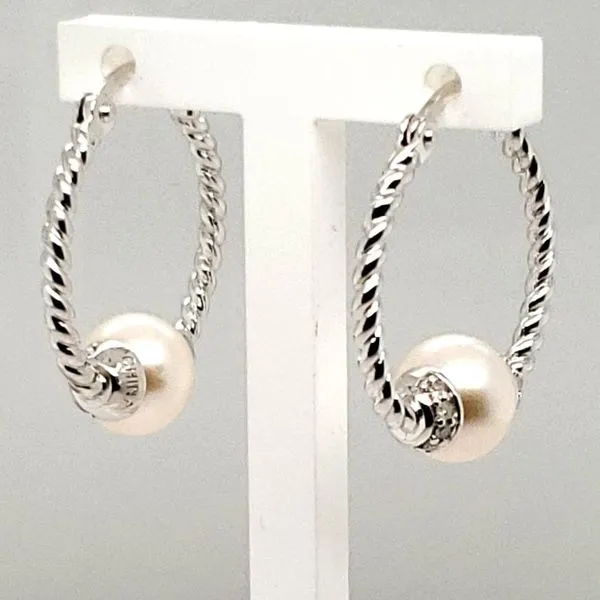 Sterling Silver Freshwater Pearl Hoop Earring Trinity Jewelers  Pittsburgh, PA