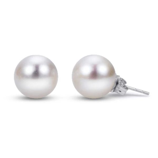 14 Karat White Gold 6mm Freshwater Pearl Earrings Trinity Jewelers  Pittsburgh, PA