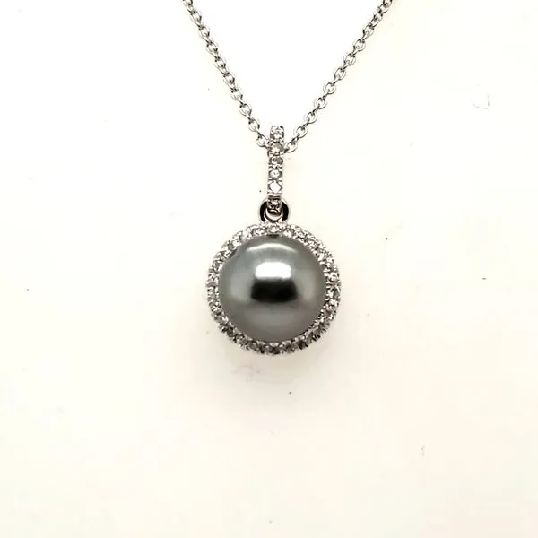 14 Karat White Gold Tahitan Pearl & Diamond Pendant Trinity Jewelers  Pittsburgh, PA