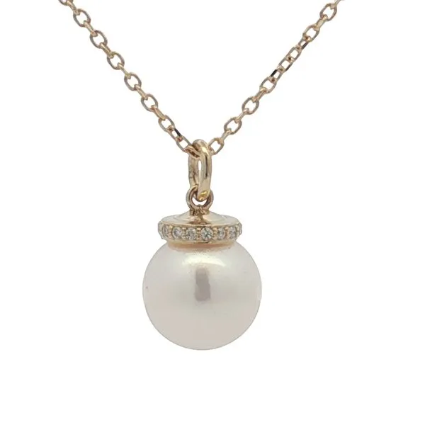 14 Karat Yellow Gold Pearl & Diamond Pendant Trinity Jewelers  Pittsburgh, PA