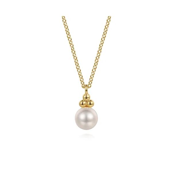 14 Karat Yellow Gold Pearl Drop Pendant Trinity Jewelers  Pittsburgh, PA