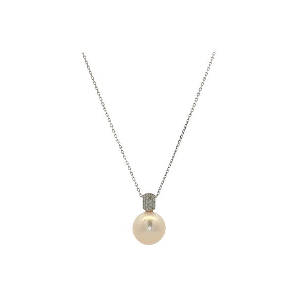14 Karat White Gold Pearl & Diamond Pendant Trinity Jewelers  Pittsburgh, PA