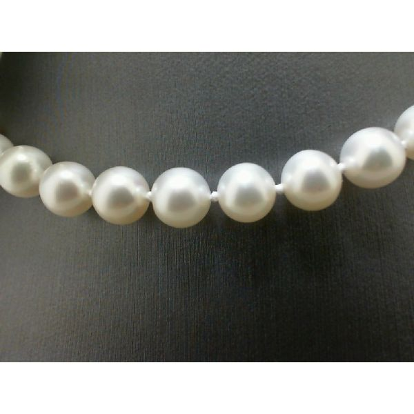 Cultured Freshwater Pearl Bead Necklace 14K Yellow Gold 18