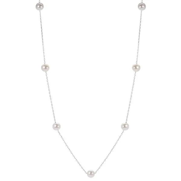 14 Karat White Gold Pearl Tin Cup Necklace Trinity Jewelers  Pittsburgh, PA