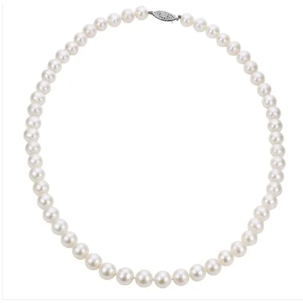 14 Karat White Gold 7-7.5mm Freshwater Pearl Necklace Trinity Jewelers  Pittsburgh, PA