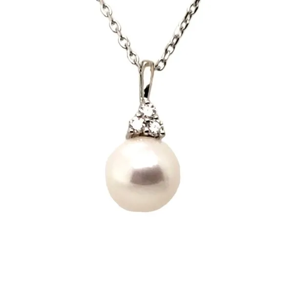 14K White Gold Pearl and Diamond Necklace Trinity Jewelers  Pittsburgh, PA