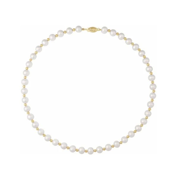 14 Karat Yellow Gold Bead & Freshwater Pearl Necklace Trinity Jewelers  Pittsburgh, PA