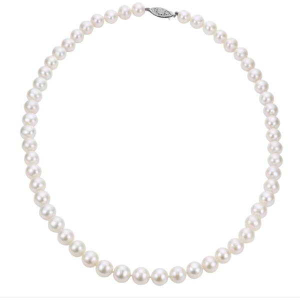 14 Karat White Gold 7-7.5mm Freshwater Pearl Necklace Trinity Jewelers  Pittsburgh, PA