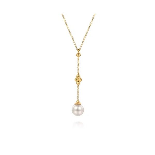 14 Karat Yellow Gold Pearl Drop Necklace Trinity Jewelers  Pittsburgh, PA