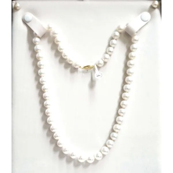 14 Karat Yellow Gold Pearl Necklace & Earring Set Trinity Jewelers  Pittsburgh, PA
